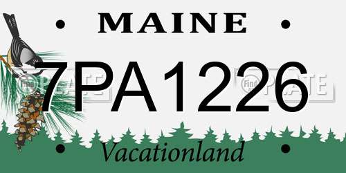 7PA1226 Maine License Plate