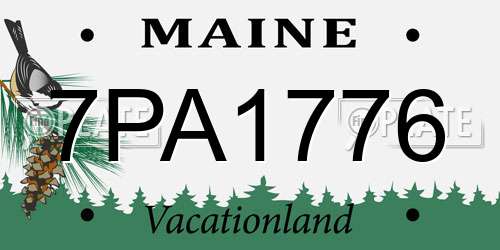 7PA1776 Maine License Plate