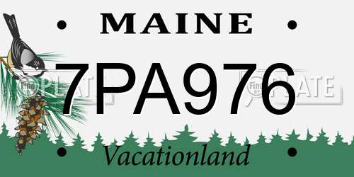 7PA976 Maine License Plate