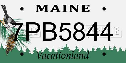 7PB5844 Maine License Plate