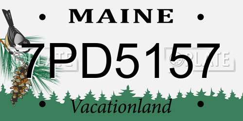 7PD5157 Maine License Plate