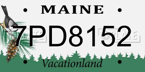 7PD8152 Maine License Plate