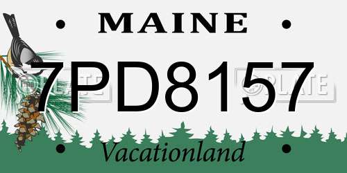 7PD8157 Maine License Plate