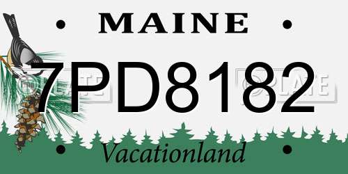 7PD8182 Maine License Plate