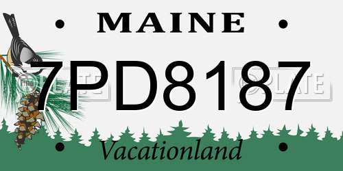 7PD8187 Maine License Plate