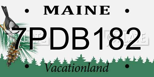 7PDB182 Maine License Plate