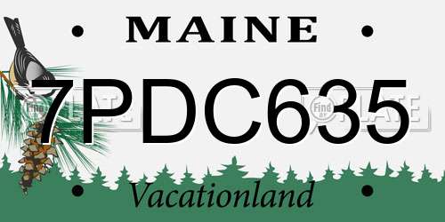 7PDC635 Maine License Plate