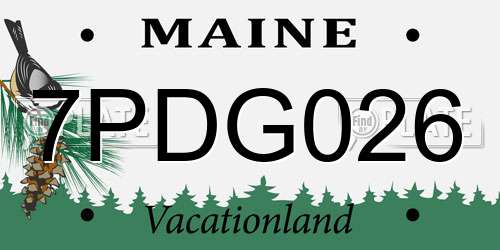 7PDG026 Maine License Plate
