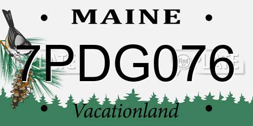 7PDG076 Maine License Plate