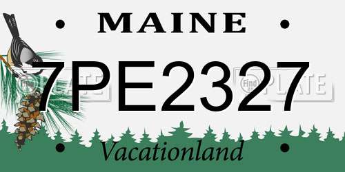 7PE2327 Maine License Plate