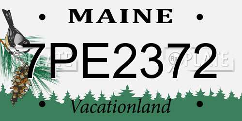 7PE2372 Maine License Plate