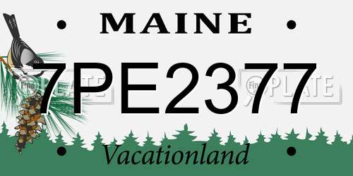 7PE2377 Maine License Plate