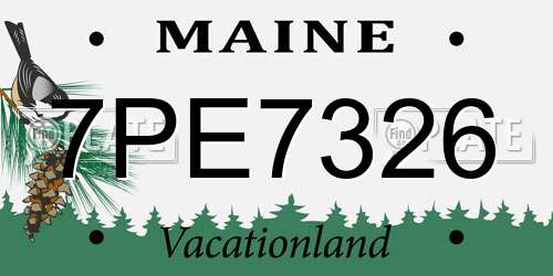 7PE7326 Maine License Plate