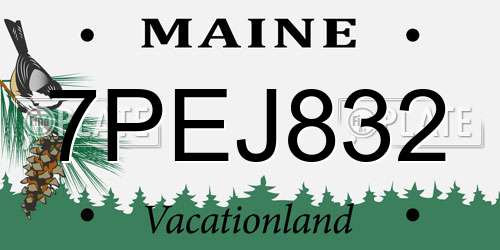7PEJ832 Maine License Plate