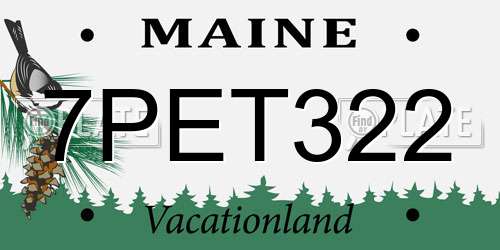 7PET322 Maine License Plate