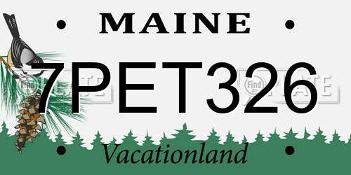 7PET326 Maine License Plate