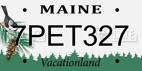 7PET327 Maine License Plate
