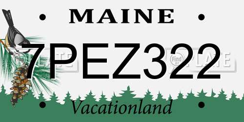 7PEZ322 Maine License Plate