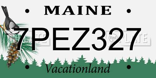 7PEZ327 Maine License Plate