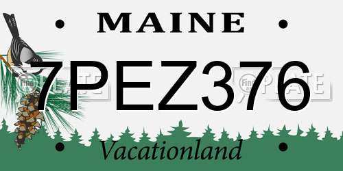 7PEZ376 Maine License Plate