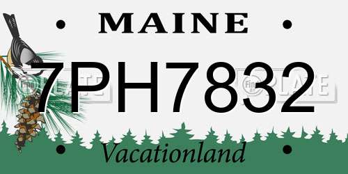 7PH7832 Maine License Plate