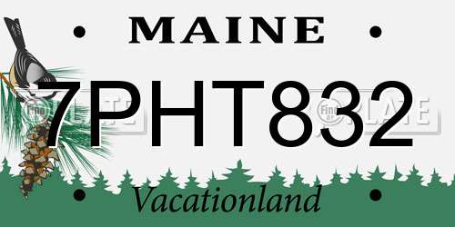 7PHT832 Maine License Plate