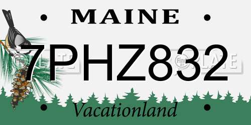 7PHZ832 Maine License Plate