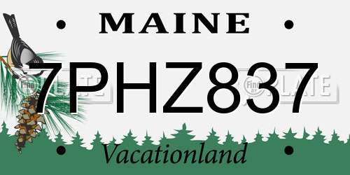 7PHZ837 Maine License Plate