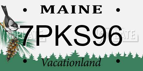 7PKS96 Maine License Plate