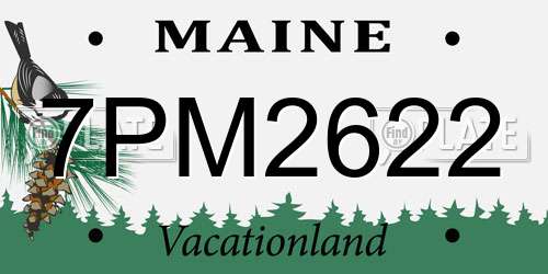 7PM2622 Maine License Plate