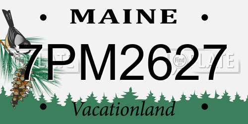7PM2627 Maine License Plate