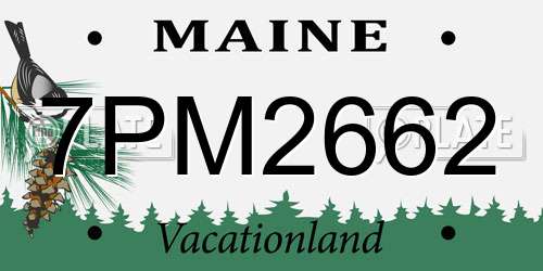 7PM2662 Maine License Plate