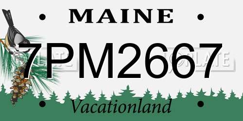 7PM2667 Maine License Plate