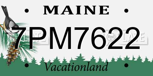 7PM7622 Maine License Plate