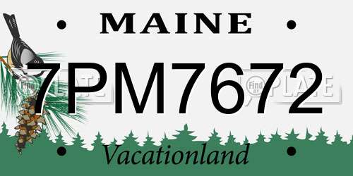 7PM7672 Maine License Plate