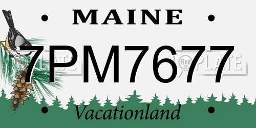 7PM7677 Maine License Plate