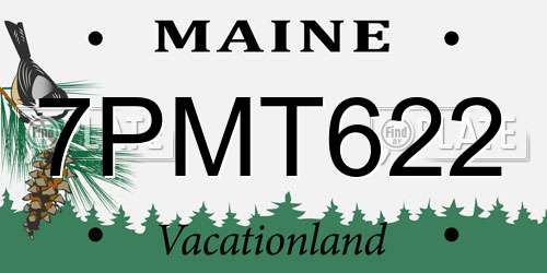 7PMT622 Maine License Plate