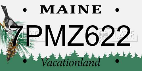 7PMZ622 Maine License Plate