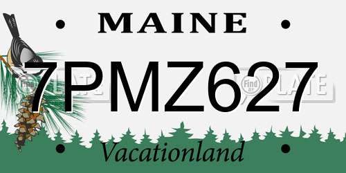 7PMZ627 Maine License Plate