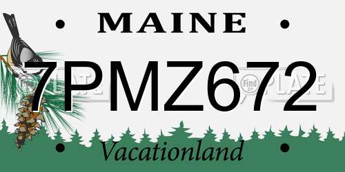 7PMZ672 Maine License Plate