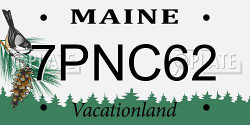 7PNC62 Maine License Plate