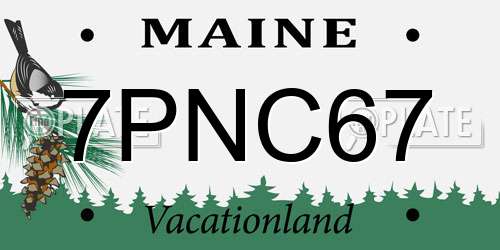 7PNC67 Maine License Plate