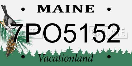 7PO5152 Maine License Plate