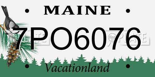 7PO6076 Maine License Plate