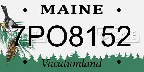 7PO8152 Maine License Plate