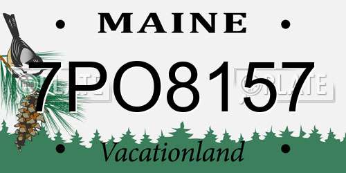 7PO8157 Maine License Plate