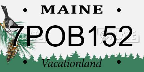 7POB152 Maine License Plate