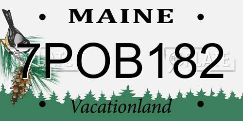 7POB182 Maine License Plate