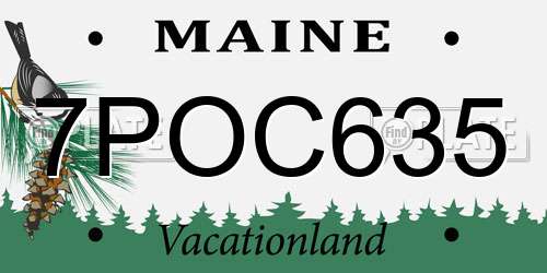 7POC635 Maine License Plate