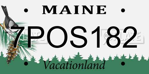 7POS182 Maine License Plate